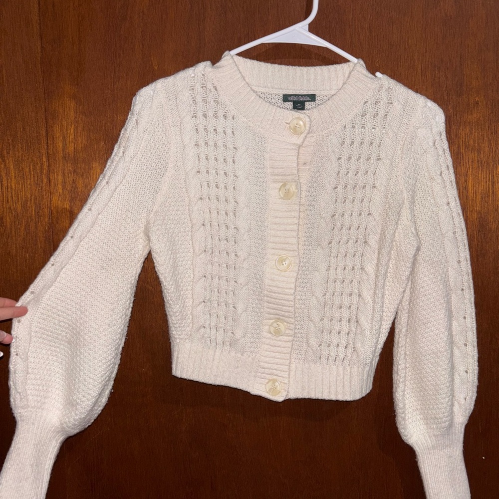 Wild Fable Cream Button-Up Cardigan